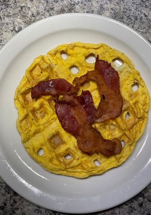 Una foto de Waffle de huevo