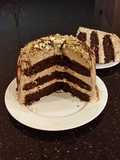 Chocolate Layer Cake with Whipped Hazelnut Cream Filling and Frosting