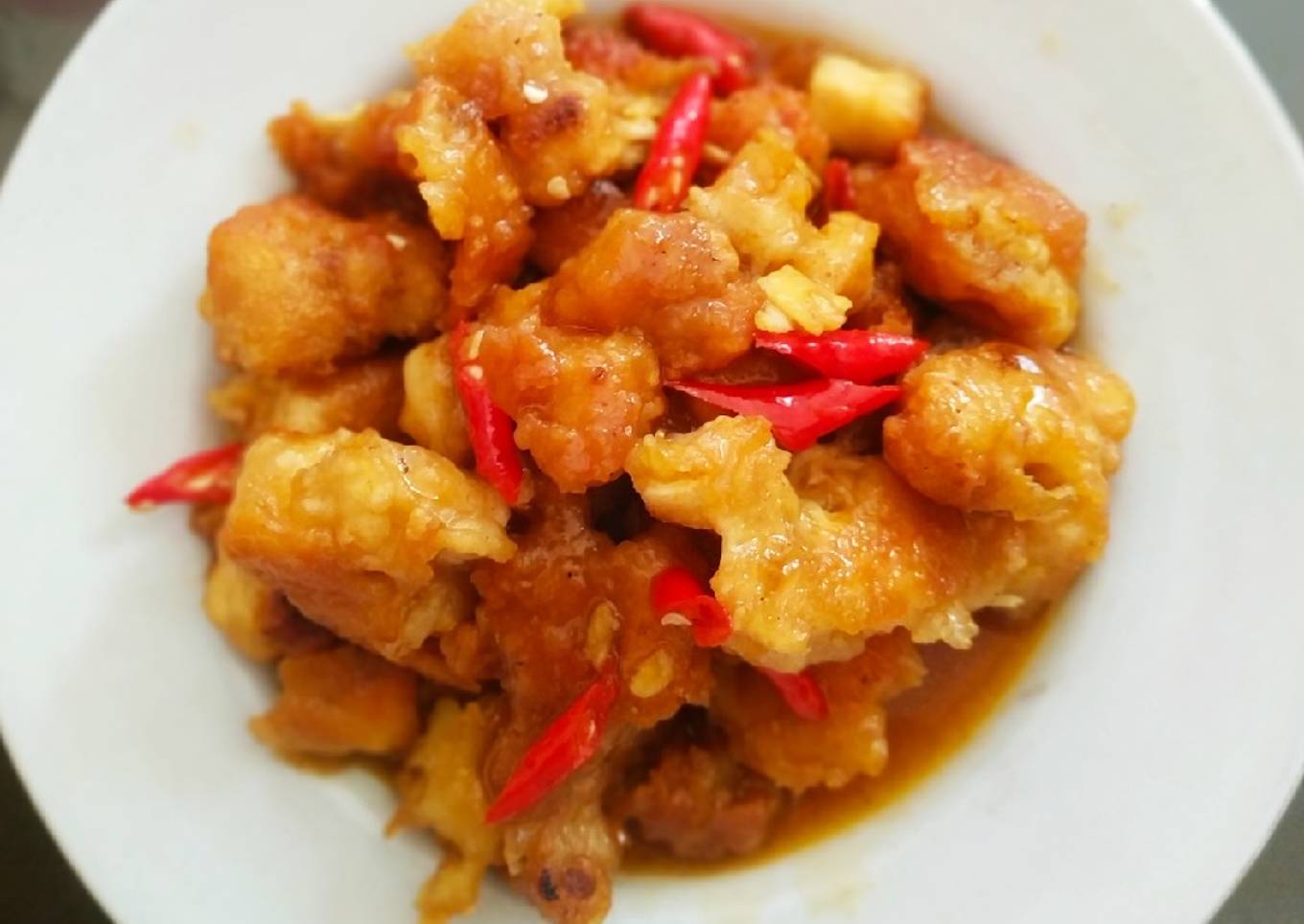 Fillet ayam crispy saus tiram