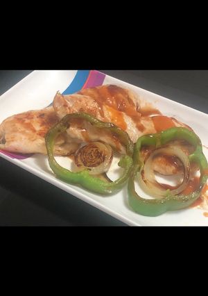 A picture of Fried lemon garlic chicken.