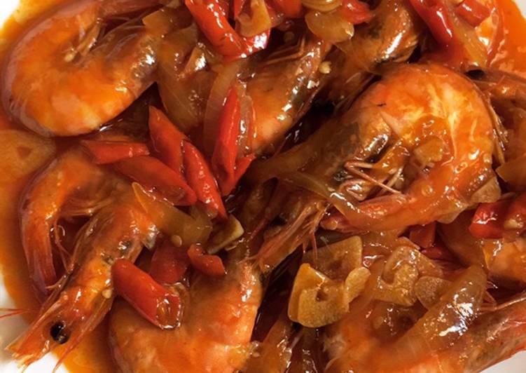 Resep Udang  Saus Padang, Enak