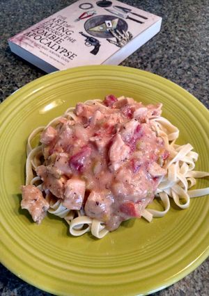 A picture of Cajun crockpot chicken.