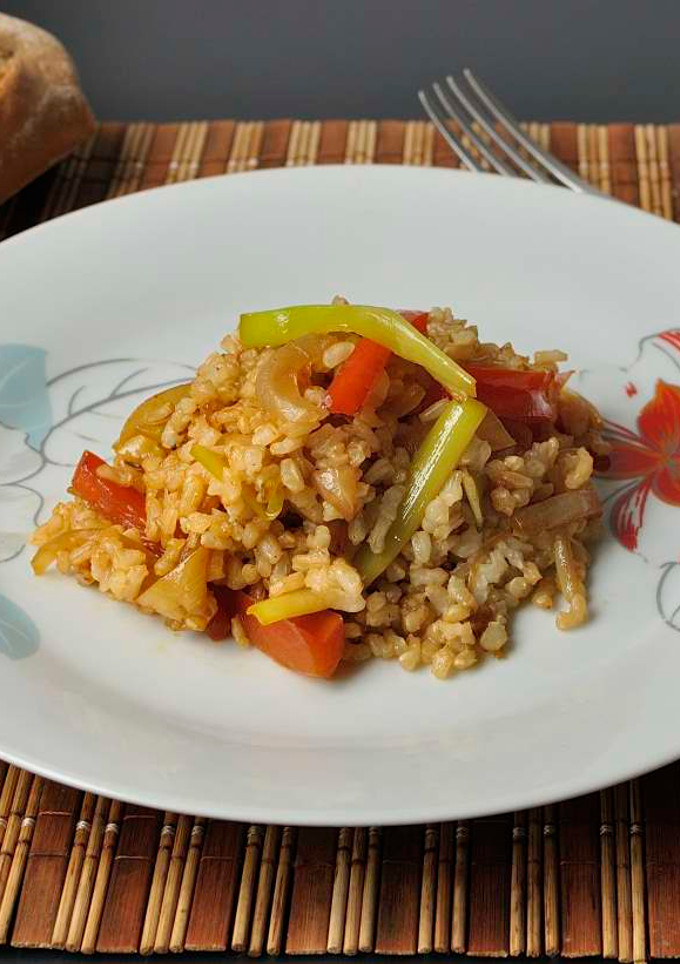 Una foto de Arroz con verduras al curry