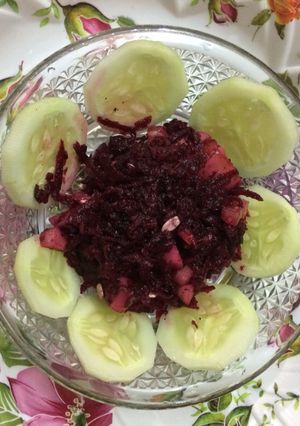A picture of Beetroot cucumber salad.