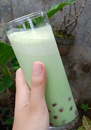 Foto resep Matcha ice with pinky boba