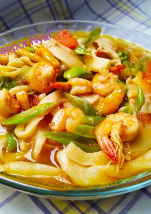 Foto resep Udang Jamur saus Tiram