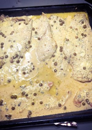 Una foto de Lenguado al Roquefort