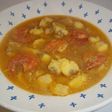 Sopa de rape y gamba roja