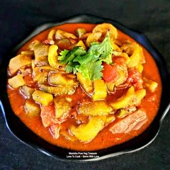 A picture of Ridge Gourd Tomato Curry - Turiya Tameta Nu Shaak.