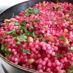 A picture of Beetroot and Peanut Pearls.
