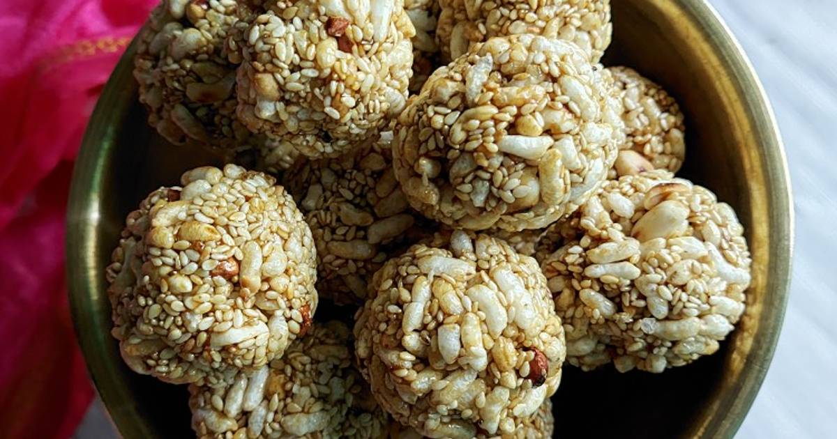 Til Mumura Badam Laddoo / Sesame Peanut Laddoo Recipe By Sona Senapati ...