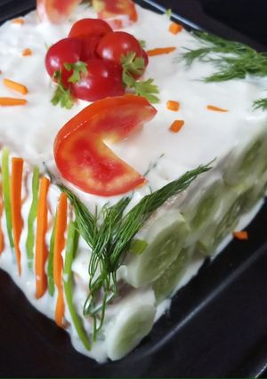 A picture of Swedish sandwich cake.