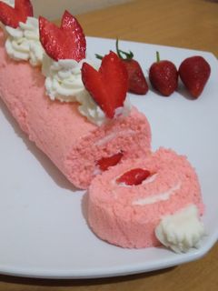Foto resep Strawberry Japanese roll cake feminim