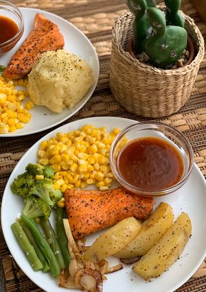Foto resep Steak Salmon Blackpepper Sauce