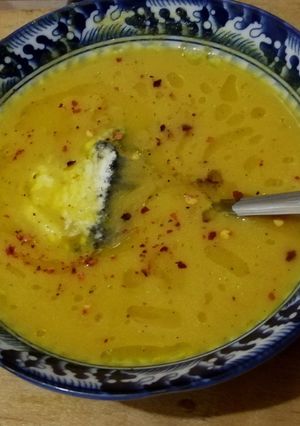 Una foto de Sopa de manzana y zanahoria