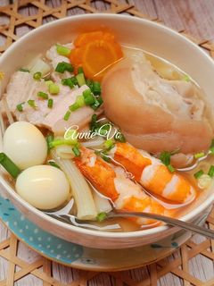 Hình của món Nui nấu giò heo.