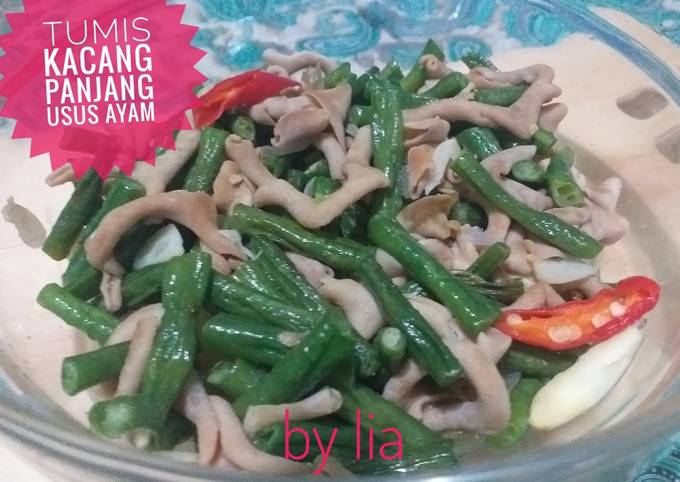 Tumis Kacang Panjang Usus Ayam