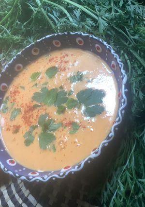 Une photo de 🪹🍁Velouté carotte 🥕 🍊 orange 🍊 cannelle 🪵🍂