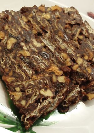Fehérvári diós ostyás szelet (sütés nélkül) recept fotója