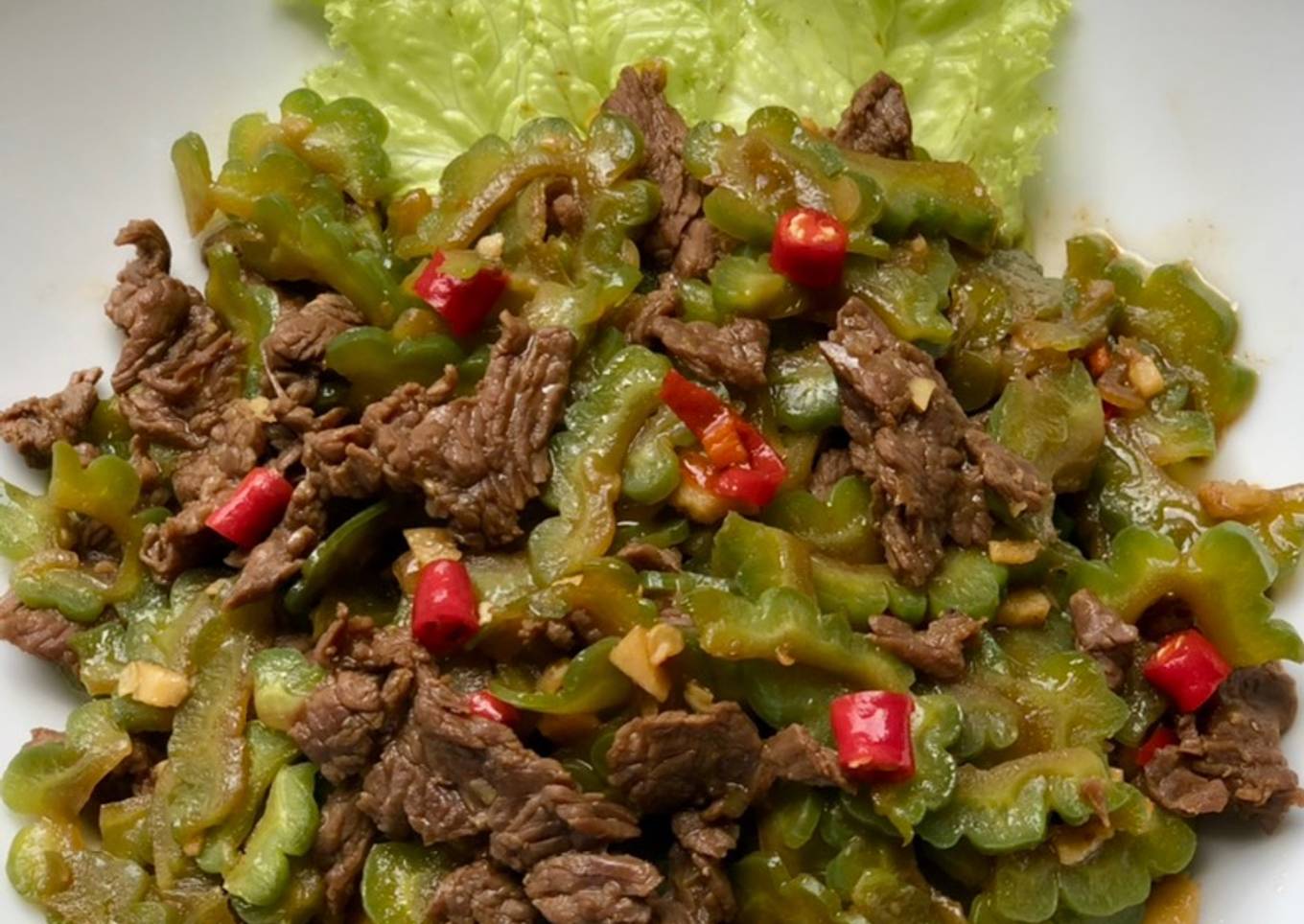 Tumis Pare Daging pedas