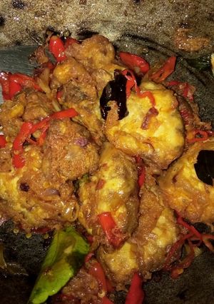 Foto resep Pergedel otak sapi tumis sambal sadis