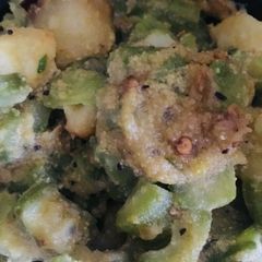 A picture of Jhinge posto (ridged gourd Potato poppy seeds curry).