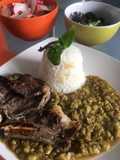 Arverjitas verdes con churrasco y arroz