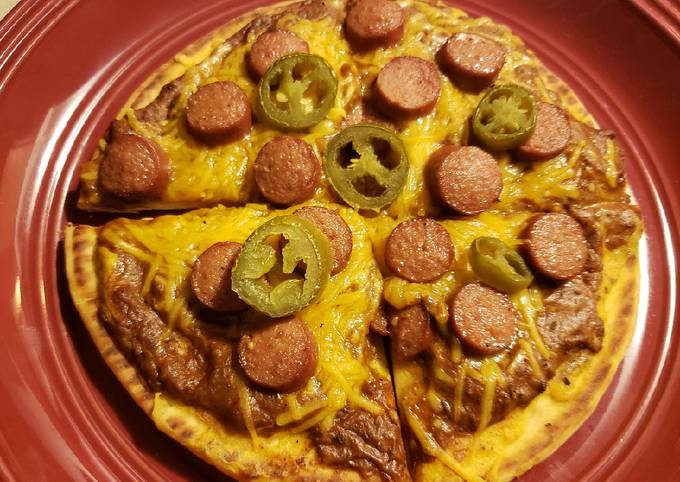 Mantastic Chili Cheese Dog Pizza