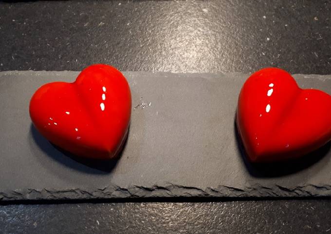 Coeur entremet framboise/coco