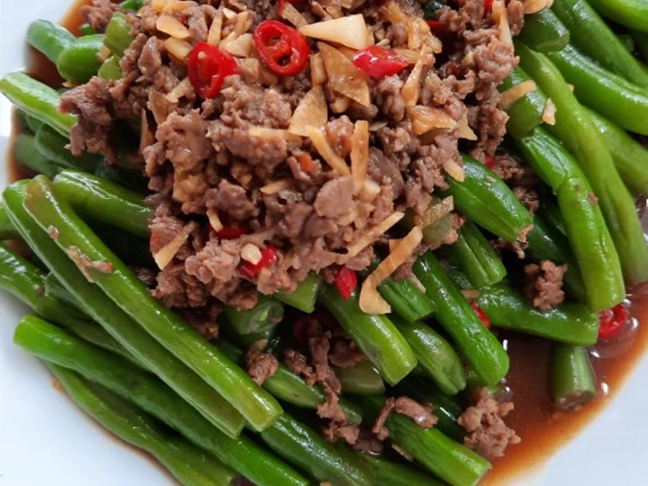 Cara Sederhana Membikin Resep  Buncis Cah Daging Sapi Cincang yang Enak, Menggugah Selera
