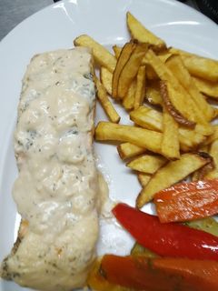 Una foto de Salmón al horno