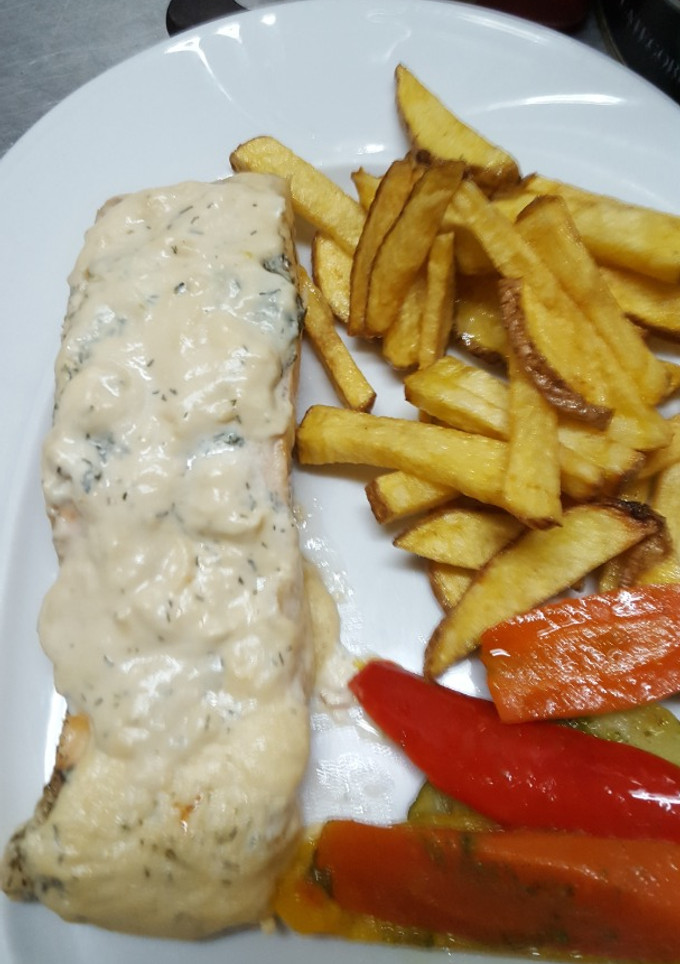 Una foto de Salmón al horno
