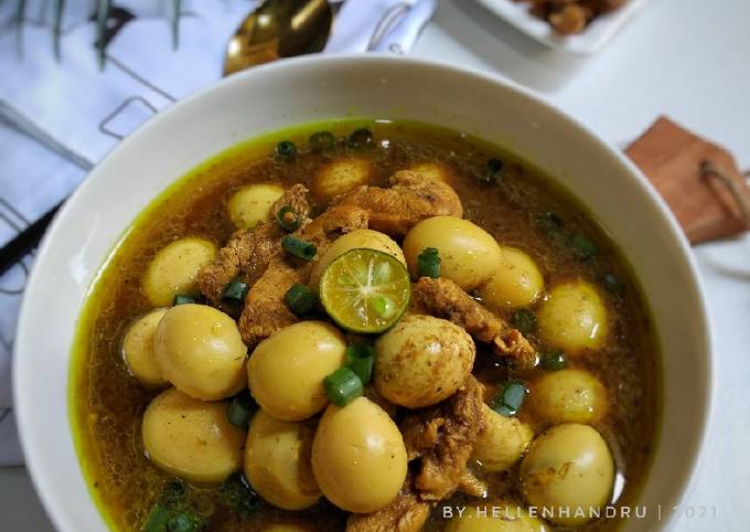 Langkah Mudah untuk Menyiapkan Rawon telur puyuh Anti Gagal