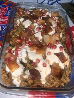 صورة لوصفة فتة ورق العنب