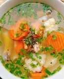 Canh xương gà bông cải trắng