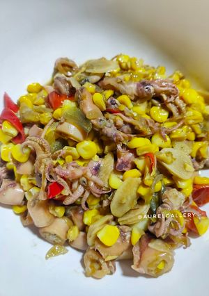Foto resep Tumis cumi asin jagung