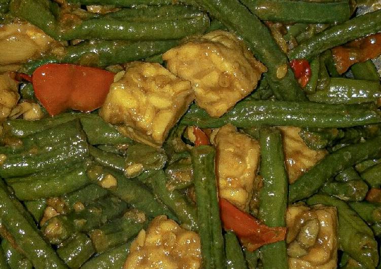 Resep Tumis Setan Kacang panjang+ tempe Anti Gagal