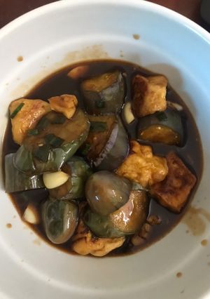 Hình của món Cà tím kho đậu.