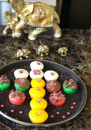A picture of # Rainbow 🌈 cakes# Rainbow contest# Day 4# 11/6/18Rice flour rainbow cakes.