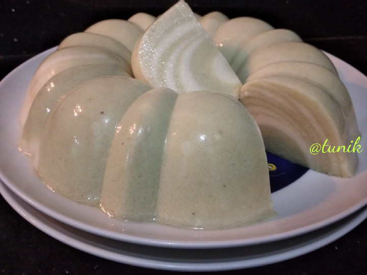 Anti Ribet, Membuat Puding Roti Marmer (Green Tea) Untuk Pemula