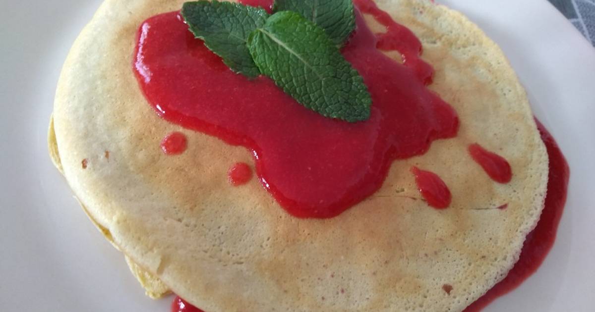 Tortitas de avena con fresa y menta Receta de Carol Ramos Álvarez Cookpad