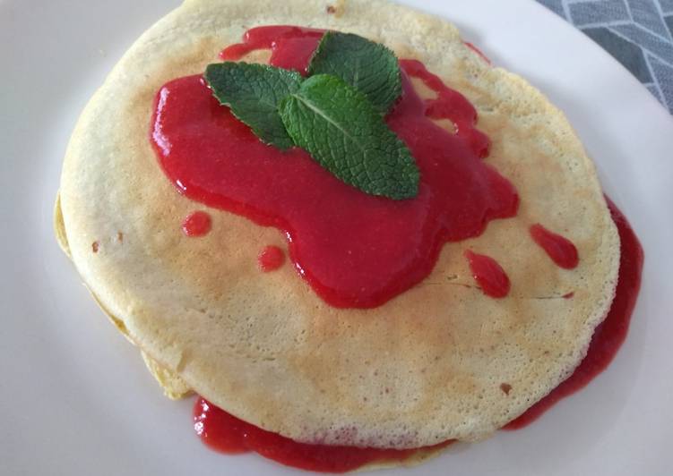 Tortitas de avena con fresa y menta