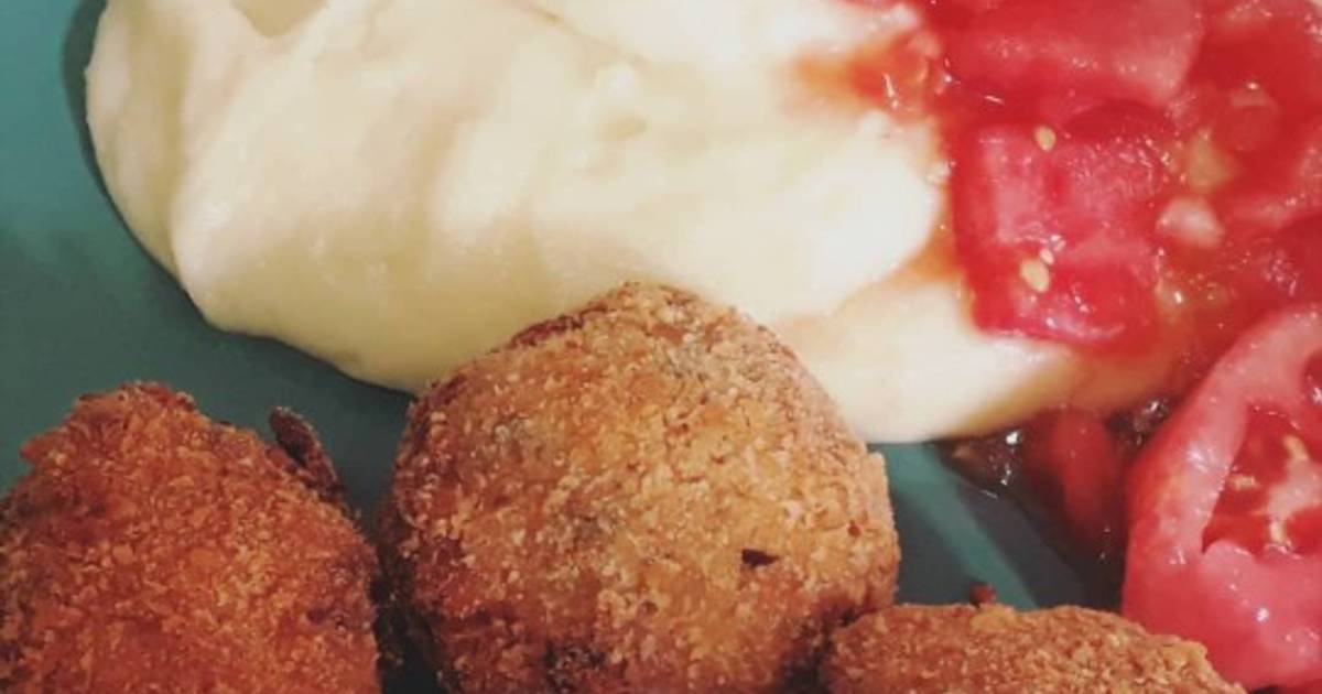 Croquetas de atún con puré Receta de Poli. Cookpad