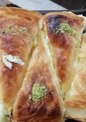 صورة لوصفة بقلاوة بالقشطة