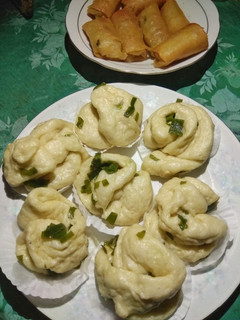 Foto resep Steamed flower pao / pao daun bawang