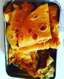 Paratha with egg omelette