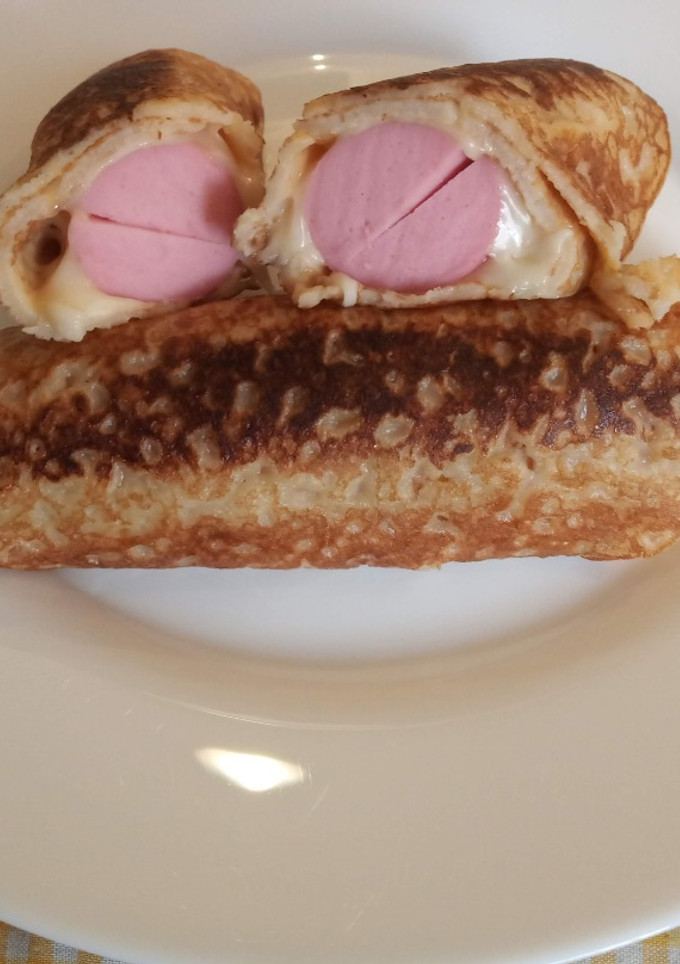 Una foto de Salchichas enrolladas en crepes