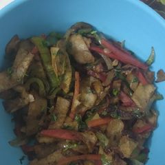 A picture of Left over roti stir fry.