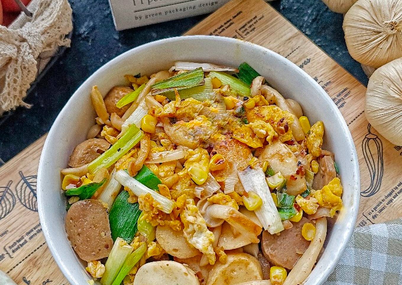 Tumis jamur baso bawang