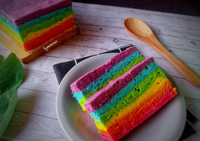 Rainbow cake 1 telur (kukus)